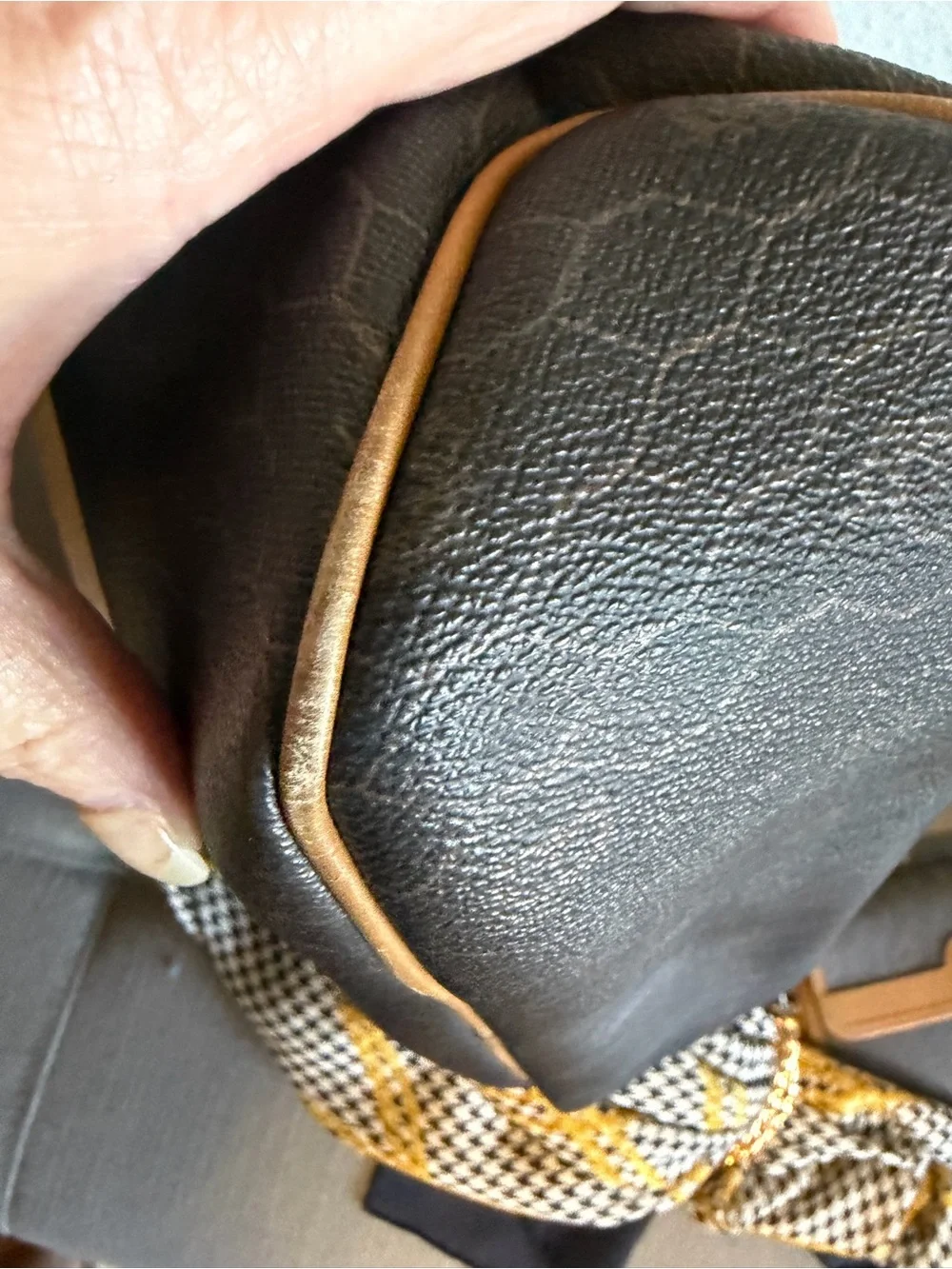 Dior Black Honeycomb & Tan Leather Vintage Tote, Long Wallet, Pouch & Scarf Set! - Picture 16 of 16